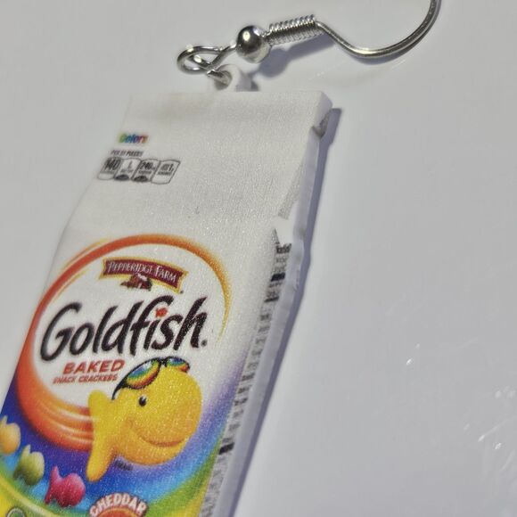 Drop Dangle Pierced Earrings Goldfish Colors Crackers Costume Jewelry Novelty - Picture 12 of 13